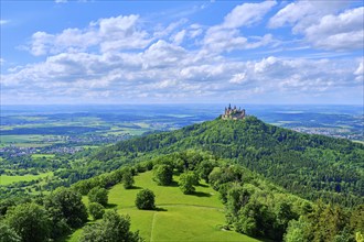 View of Hohenzollern Castle, the ancestral seat of the Hohenzollern dynasty, from the Zeller Horn