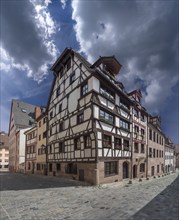 Historic half-timbered houses, Obere- und Untere Krämergasse 16 and 18, Nuremberg, Middle