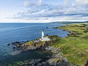 Turnberry Lighthouse from a drone, Turnberry Point Lighthouse, Trump Turnberry Golf Resort, South