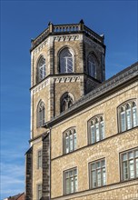 Tower of Gymnasium Augustum, Klosterplatz, Görlitz, Goerlitz, Germany, Europe