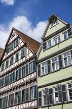 Historic half-timbered houses on the market square, Tübingen, Baden-Württemberg, Germany, Europe