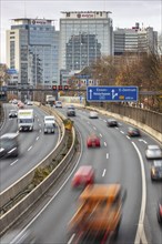 Motorway A40, Ruhrschnellweg, skyline of the city centre of Essen, this area would also be affected