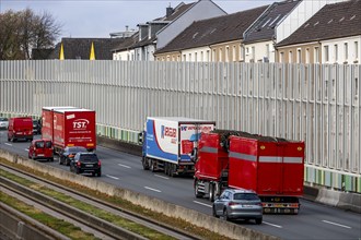 Motorway A40, Ruhrschnellweg, in Essen, route through the city centre, is affected by a possible