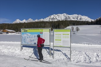 Orientation board Cross-country skiing circuit Mühle and Sattelberghütte, Ramsau am Dachstein,