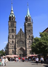 Protestant St. Lawrence Church, west façade, Nuremberg, Middle Franconia, Bavaria, Germany, Europe