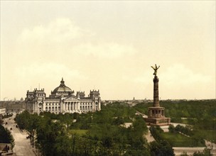 The Reichstag building in Berlin, Germany, around 1900, Historic, digitally restored reproduction