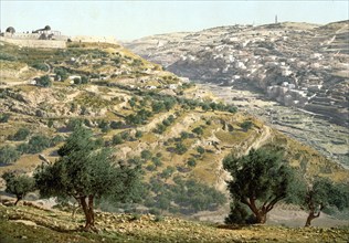 Siloam and the Tyrophean Valley, Jerusalem, Holy Land, Israel, c. 1890, Historic, digitally