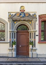 Renaissance portal, Flyns guesthouse, Langenstraße, Görlitz, Germany, Europe