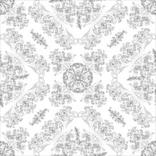 Hand drawn seamless floral pattern on a white background, vector textile template