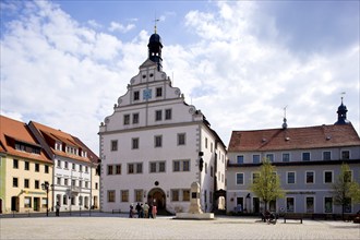 Dippoldiswalde market square with town hall