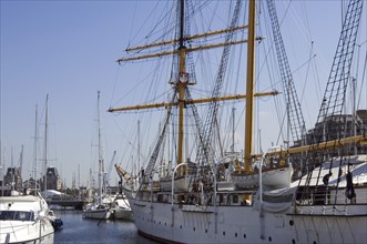 Three-master barquentine Mercator designed by the Antarctic explorer Adrien de Gerlache in the