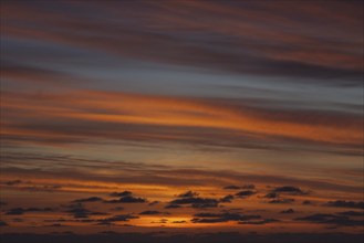 Orange sunset with clouds