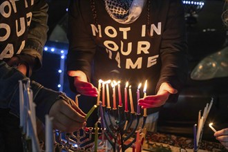 Detroit, Michigan USA, 7 December 2023, On the first night of Hanukkah, Jews for Ceasefire gathered