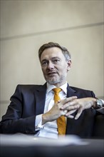 Christian Lindner (FDP), Bundesminister der Finanzen, aufgenommen waehrend eines Interviews im