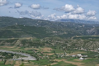 The valley of the Osum River on the western slope of the Tomorr Massif and the southern Albanian