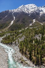 Himalayas and Baspa River. Sangla valley, Himachal Pradesh, India, Asia