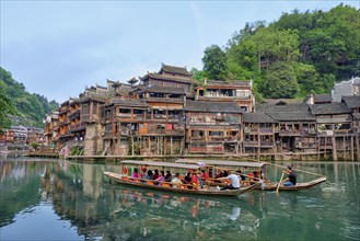 FENGHUANG, CHINA, APRIL 21, 2018: Chinese tourist attraction destination, Feng Huang Ancient Town