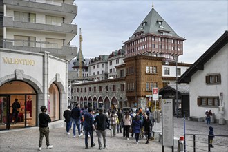 Guided Tour Tourist Group, St. Moritz, Switzerland, Europe