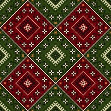 Traditional Latvian embroidery seamless pattern, vector illustration