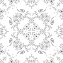 Hand drawn seamless floral pattern on a white background, vector textile template