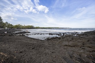 Punalu'u Black Sand beach (Pahala), Big Island, Hawaii, USA, North America