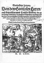 Pamphlet Wahrhaftige Zeitung Von den Gottlosen Hexen auch ketzerischen und Teufels Weibern,