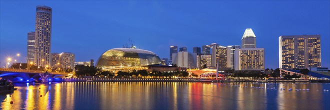 Panorama of Singapore cityscape skyline night view