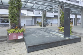 Memorial to Adam Opel 1837-1895 with miniature, model of Opel factory, Adam Opel AG, Löwenplatz,