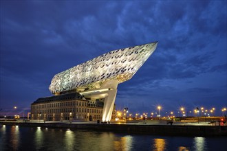 ANTWERP, BELGIUM, MAY 27, 2018: Port authority house (Porthuis) designed by famous Zaha Hadid