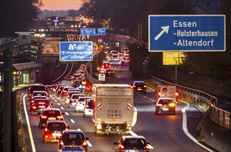 Motorway A40, Ruhrschnellweg, in Essen, route through the city centre, is affected by a possible