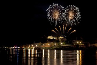 Pirna fireworks over the old town centre