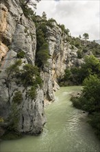 Gorge and climbing rocks, Gorges d'Ubrieux, Buis-les-Baronnies, Drôme department, Provence,