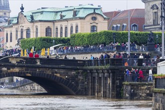 Flooding in Dresden on the Terrassenufer