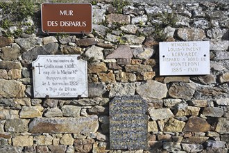 Wall of the Departed at the Ploubazlanec cemetery with the names of 120 boats and 2000 Iceland