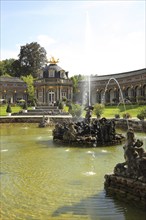 Waterworks and New Palace with Temple of the Sun at the Hermitage in Bayreuth, Upper Franconia,