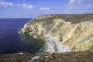 Geomorphosite at the Cap de la Chèvre on the Crozon peninsula, Finistère, Brittany, France, Europe