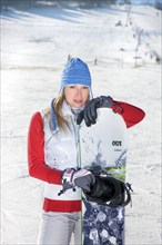 Young woman in winter in Geising