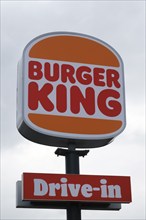 Burger King, drive-in, sign with writing and logo, Lower Saxony, Germany, Europe