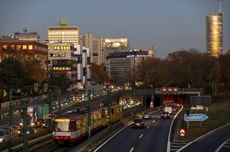 Motorway A40, Ruhrschnellweg, in Essen, route through the city centre, is affected by a possible