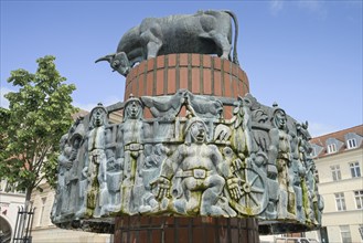 Ochsenbrunnen, Schlachtermarkt, Schwerin, Mecklenburg-Vorpommern, Germany, Europe