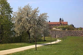 East side with the rampart wall, Plassenburg, Kulmbach, Upper Franconia, Bavaria, Germany, Europe