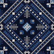 Traditional Latvian embroidery seamless pattern, vector illustration