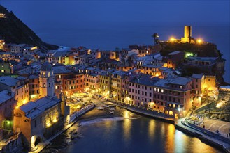 View of Vernazza village popular tourist destination in Cinque Terre National Park a UNESCO World