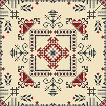 Traditional Latvian embroidery seamless pattern, vector illustration