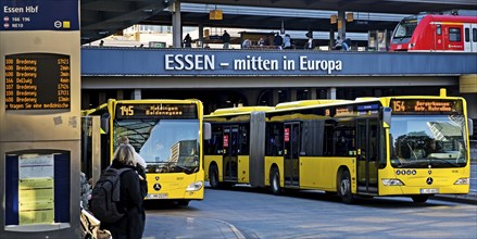 Essen public transport buses at the main station, local transport, 49-euro ticket, Essen, Ruhr