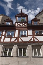 Historic roof lift bay, Obere Krämergasse 16, Nuremberg, Middle Franconia, Bavaria, Germany, Europe