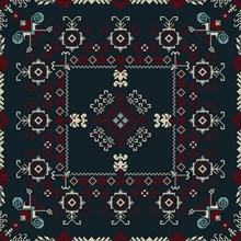 Traditional Latvian embroidery seamless pattern, vector illustration