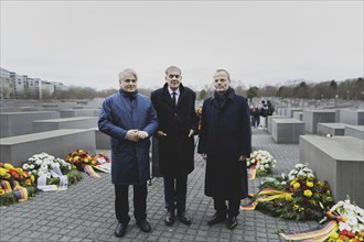 (L-R) Mehmet Daimagueler, Commissioner against Antiziganism in Germany, Romani Rose, Chairman of