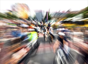 Cycling and environmental organisations demonstrate against transport policy. The bicycle