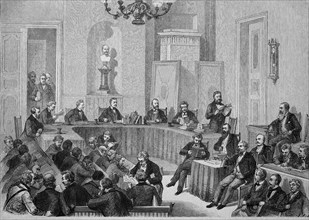 The Arnim trial in the meeting room of the Stadtvogtei in Berlin, Germany, Harry Karl Kurt Eduard